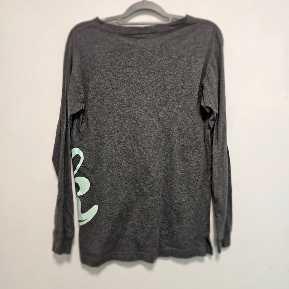 PINK T Shirt Women's Extra Small Victoria's Secret Long Sleeve Gray Green Logo - Picture 2 of 6